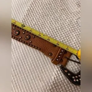 LEATHER ROCK Vintage Western Studded Crystal Belt Genuine Leather Size Large USA Leather Rock | Accessories | Leather Rock Vintage Western  main image 2